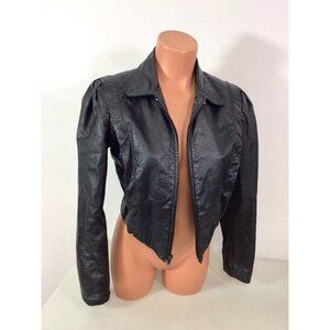 Fidelity Vintage Crop Leather Jacket 80’s Style Womens 10